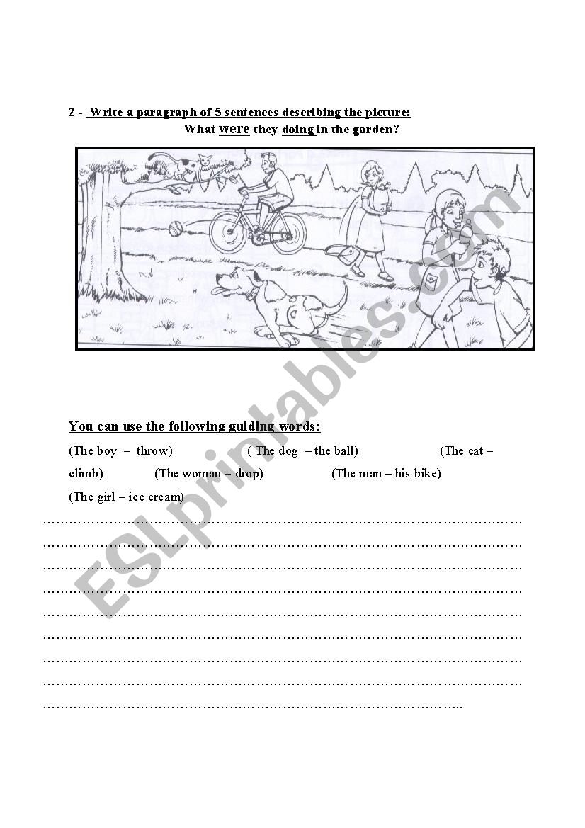 describing a picnic  worksheet