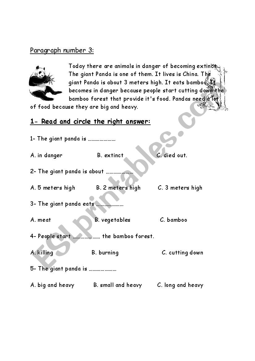 animals in danger worksheet