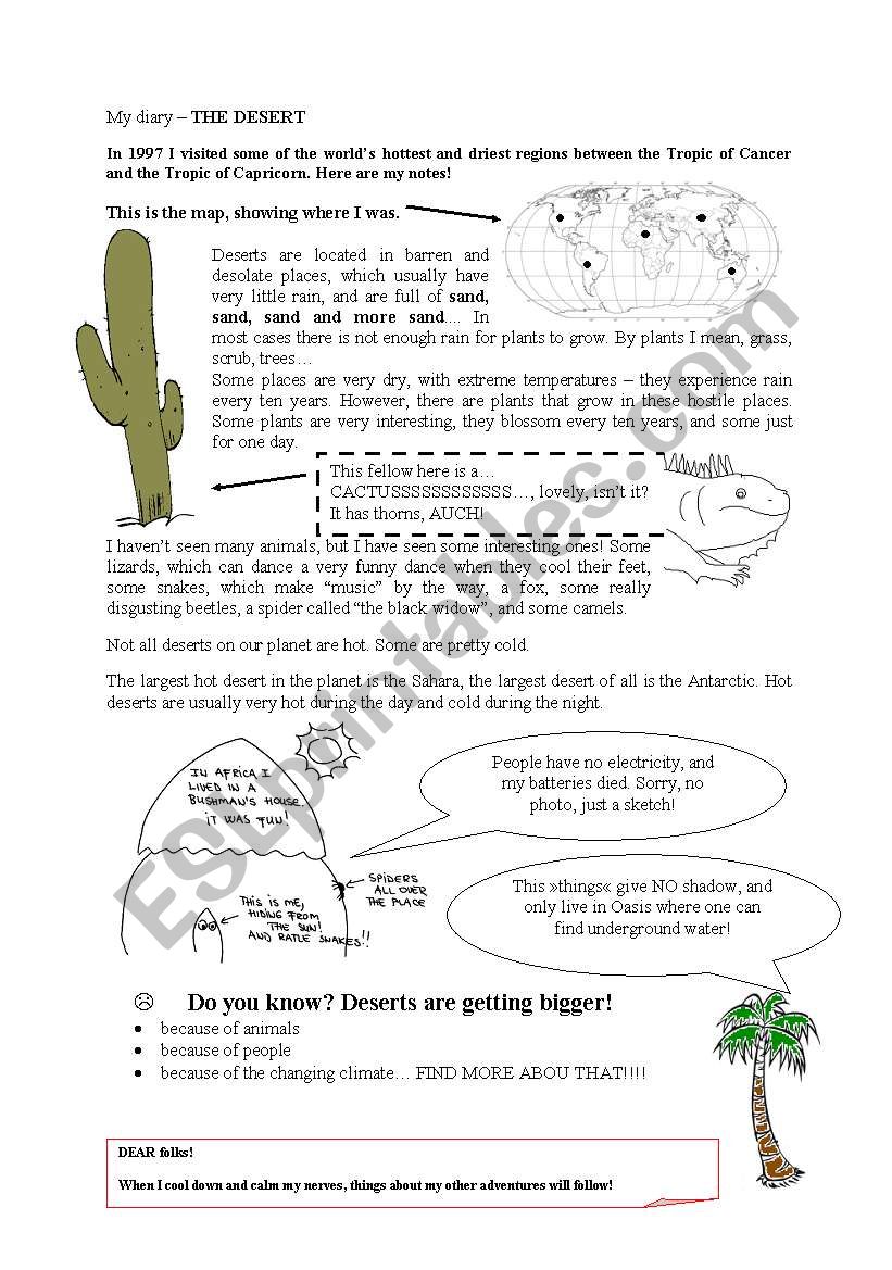 THE DESERT worksheet