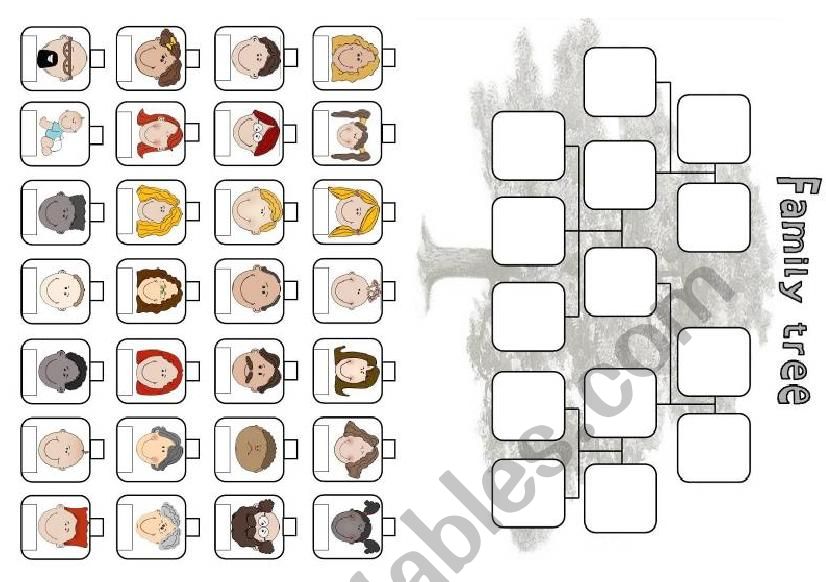 family tree 3 pages worksheet