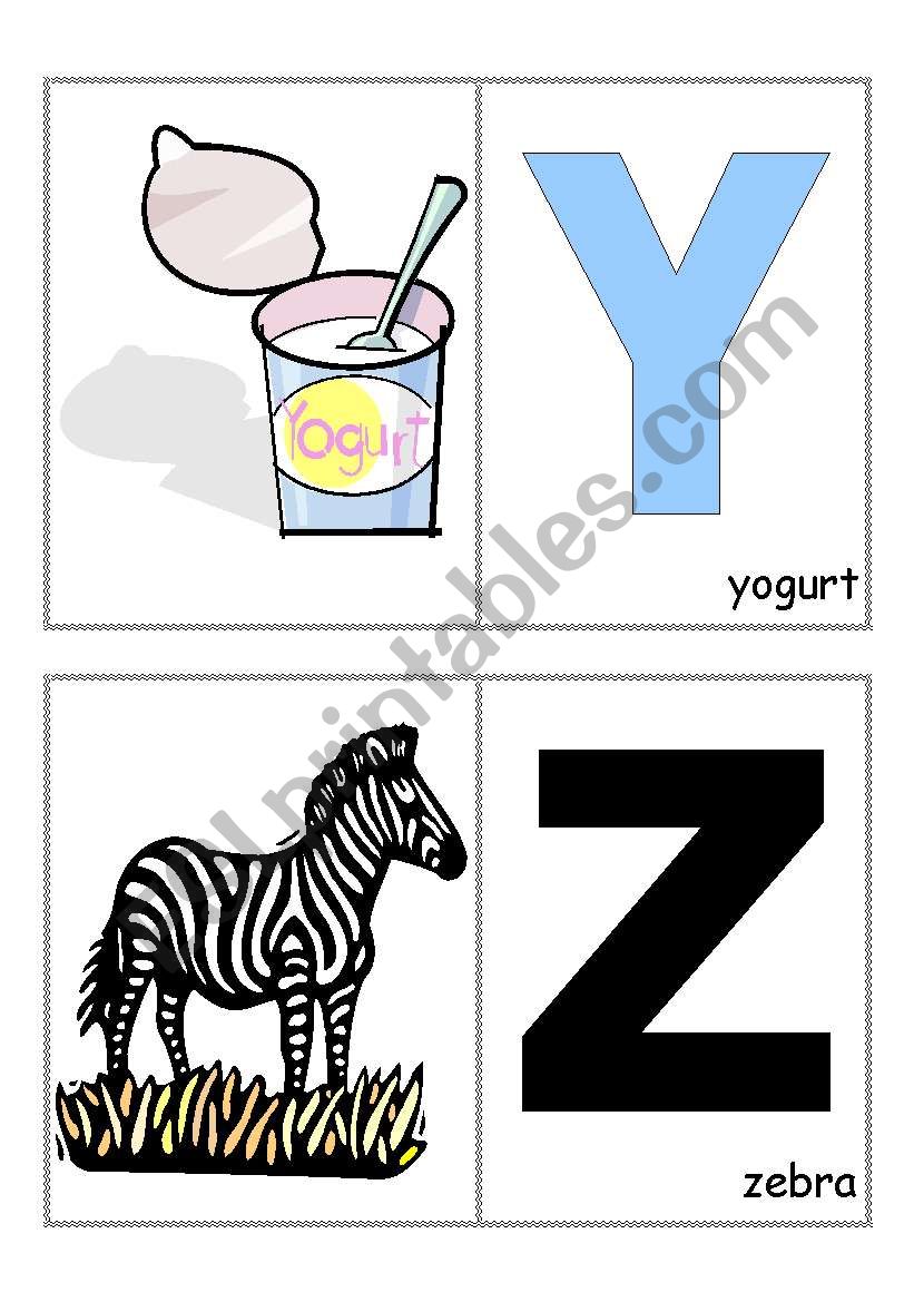 Alphabet Y-Z worksheet