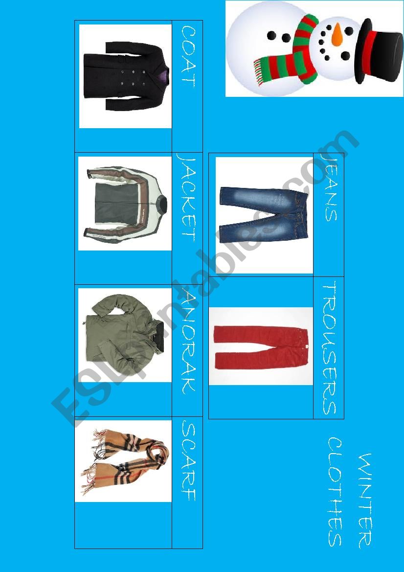 Winter Clothes worksheet