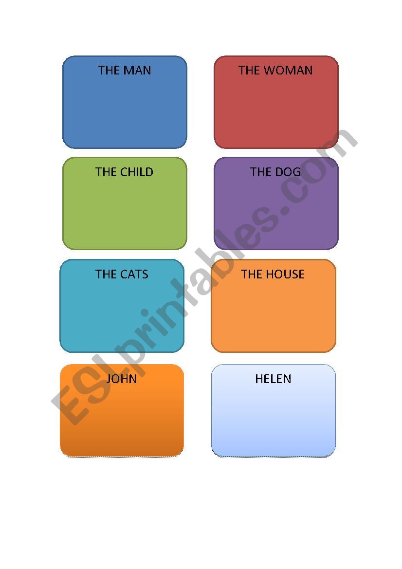 ACTIVITY CARDS worksheet