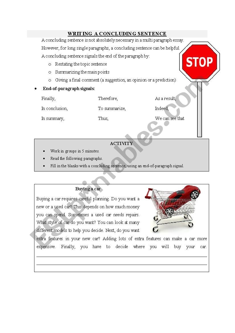 writing-a-concluding-sentence-esl-worksheet-by-haiha61089