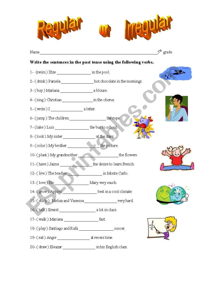 VERBS worksheet