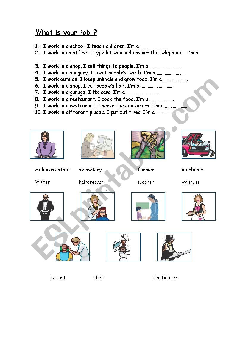 jobs worksheet