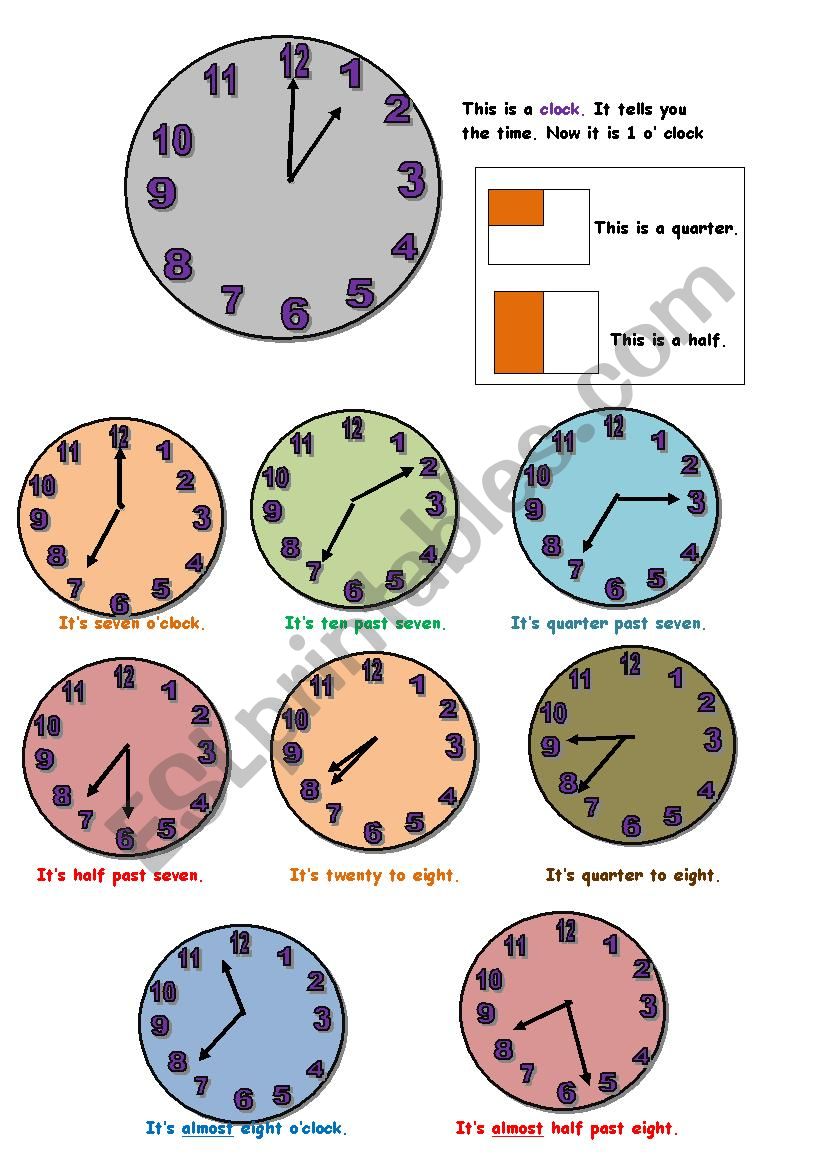 Telling time worksheet