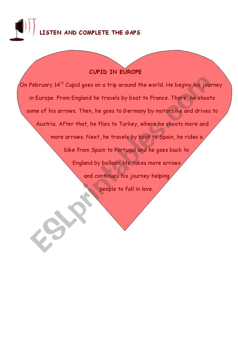 CUPID´S JOURNEY worksheet