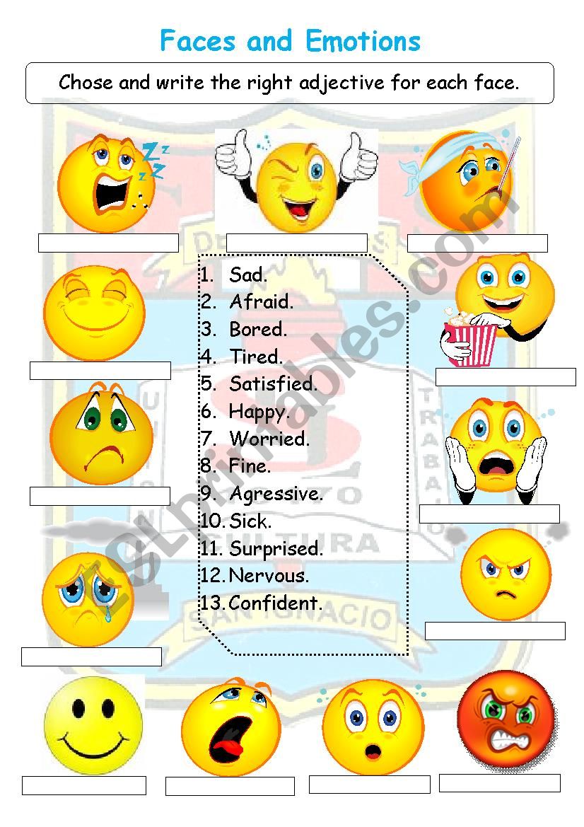 emotions worksheet worksheet