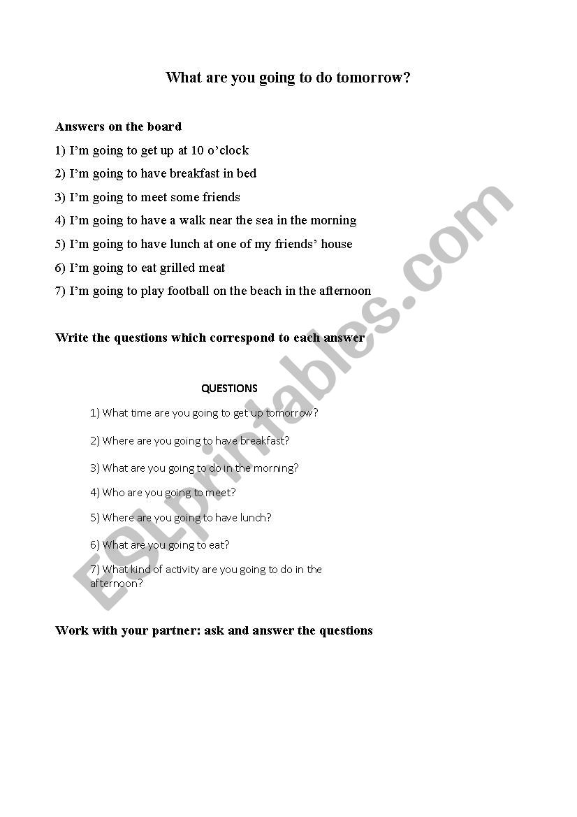 be going to worksheet