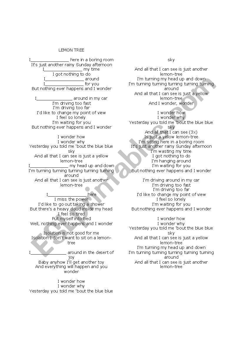 Practice the present continuous tense through song