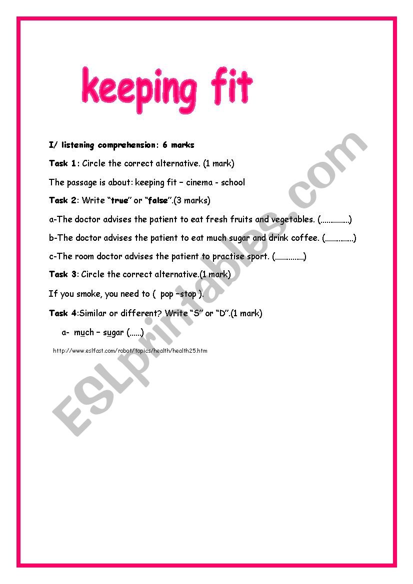 7th form mid term test 3  part (1) listening comprehension