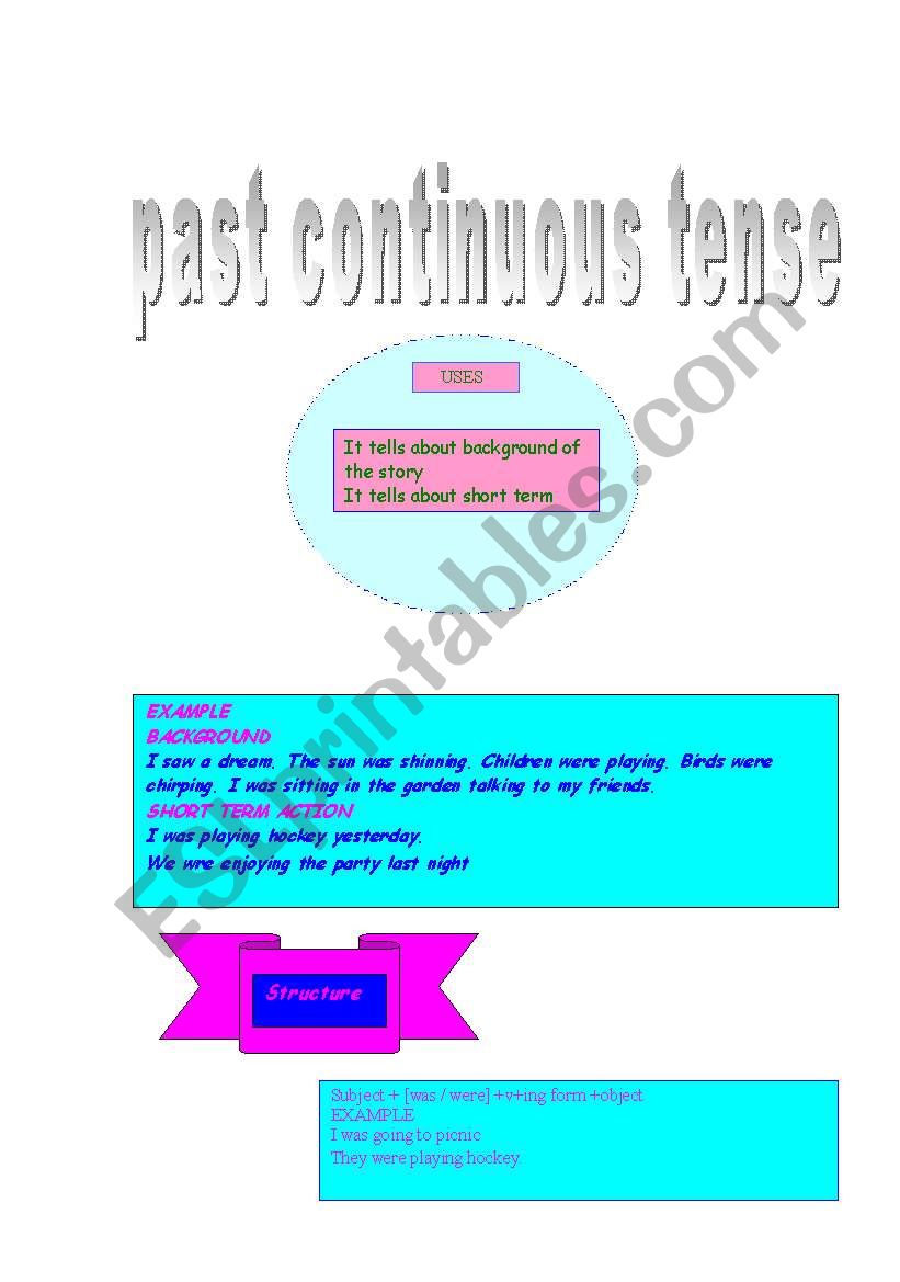 past tense worksheet