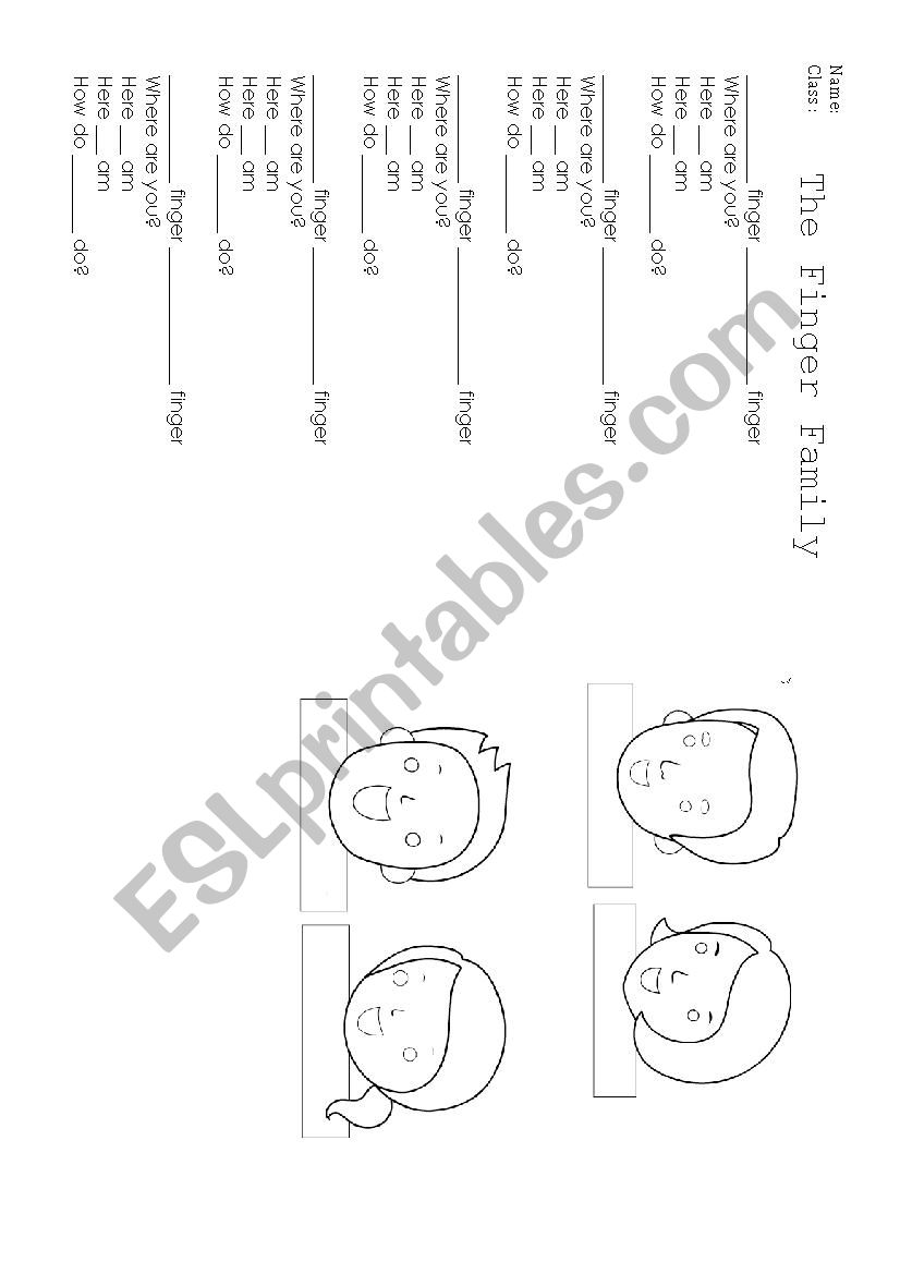 The FInger Family worksheet