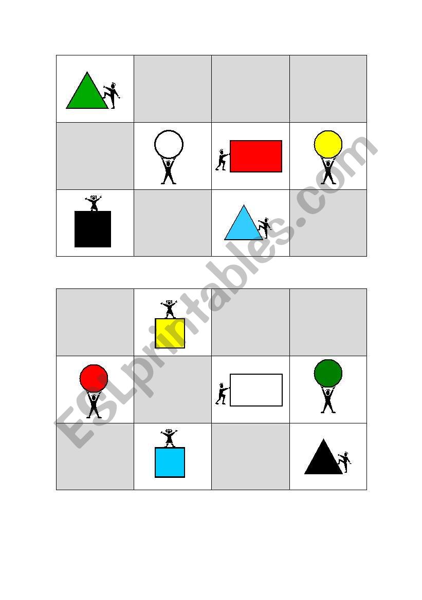 Bingo: Colors & Shapes worksheet