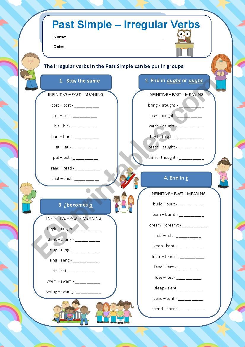 Past Simple - Irregular Verbs in Groups