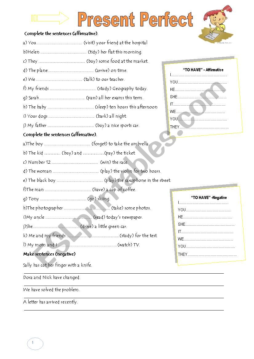 Present Perfect worksheet