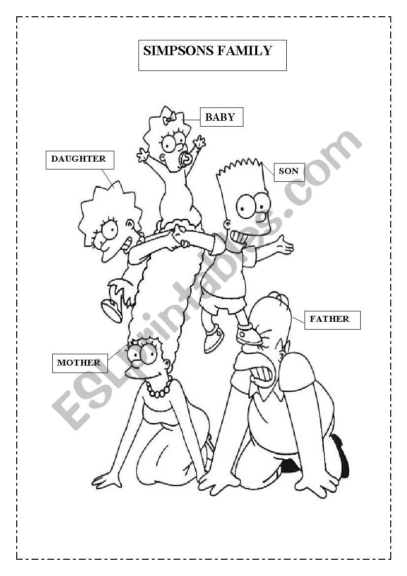 SIMPSONS FAMILY worksheet