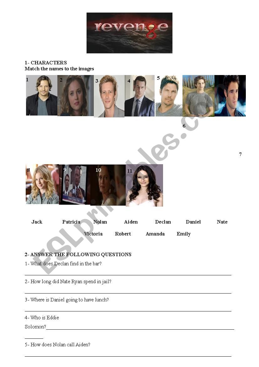 Revenge: Season 2 Episode 10 worksheet