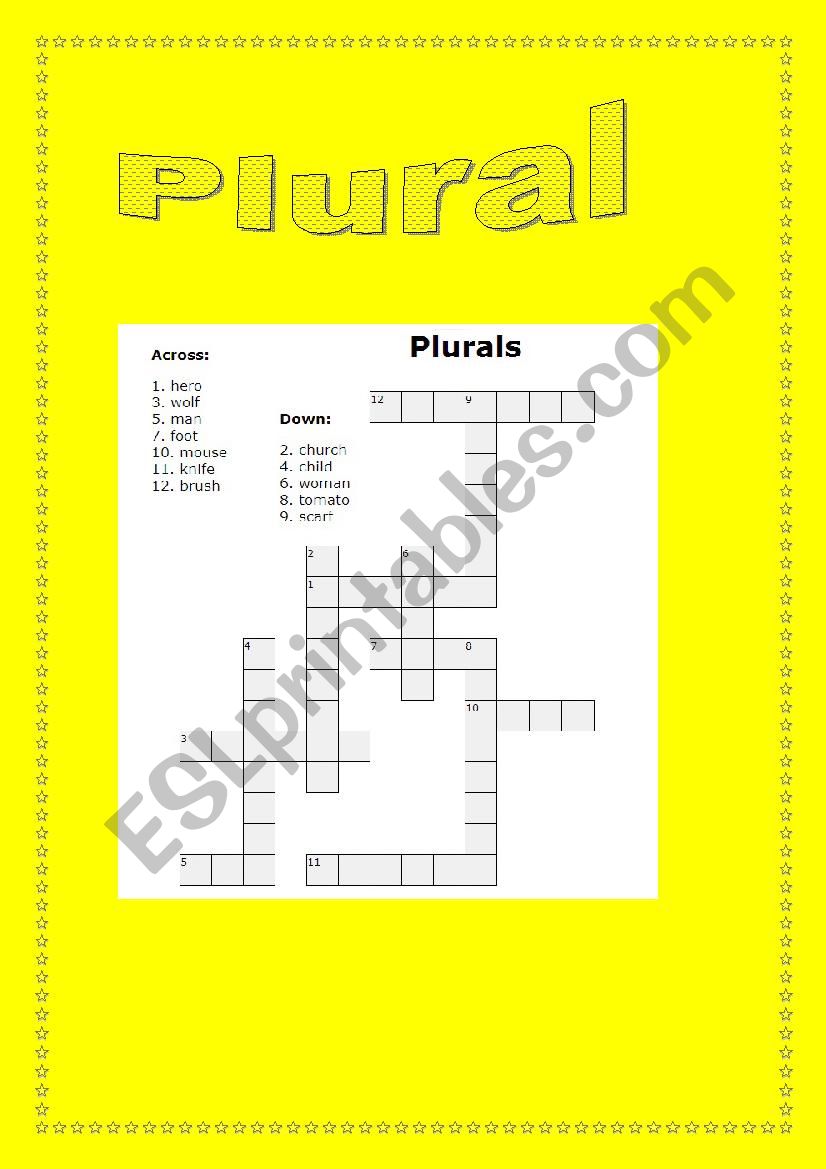 Plurals worksheet