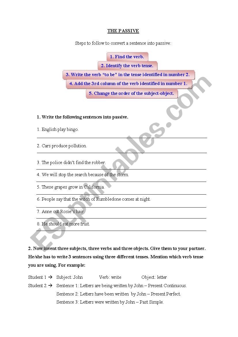 The Passive worksheet