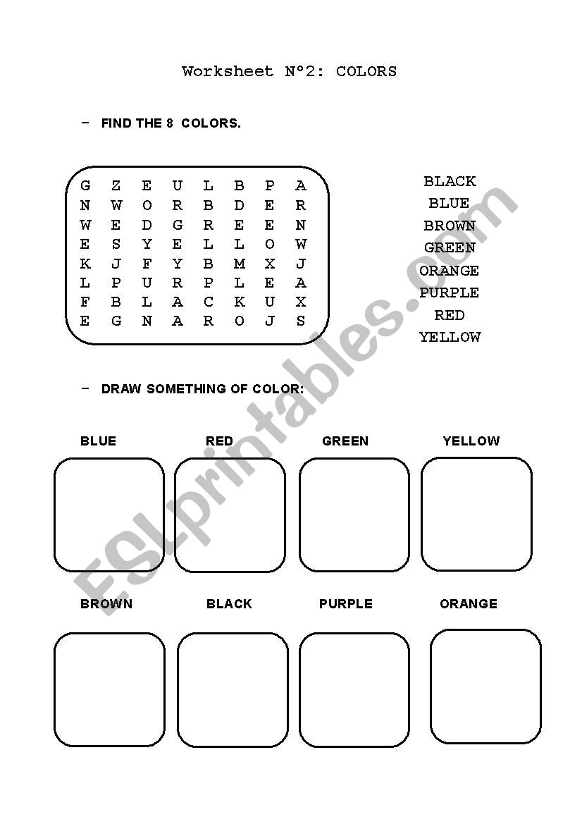 COLORS worksheet