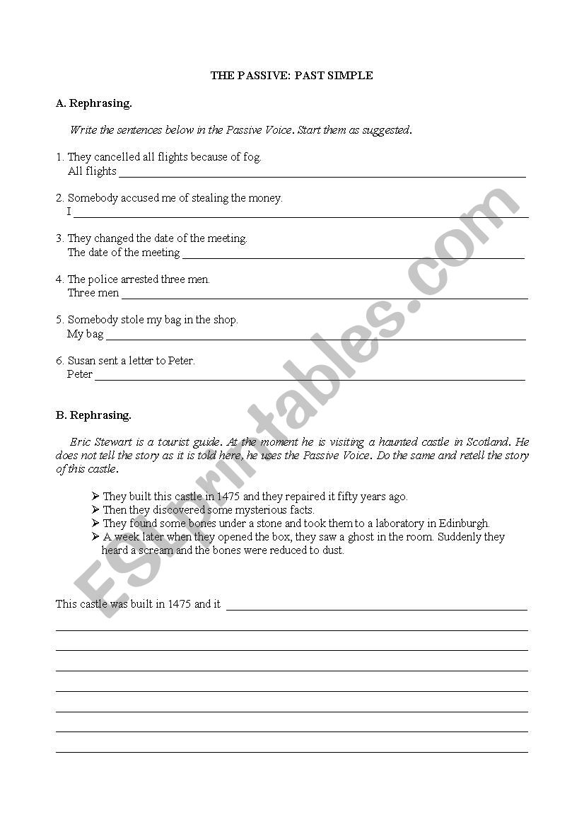 Passive voice worksheet