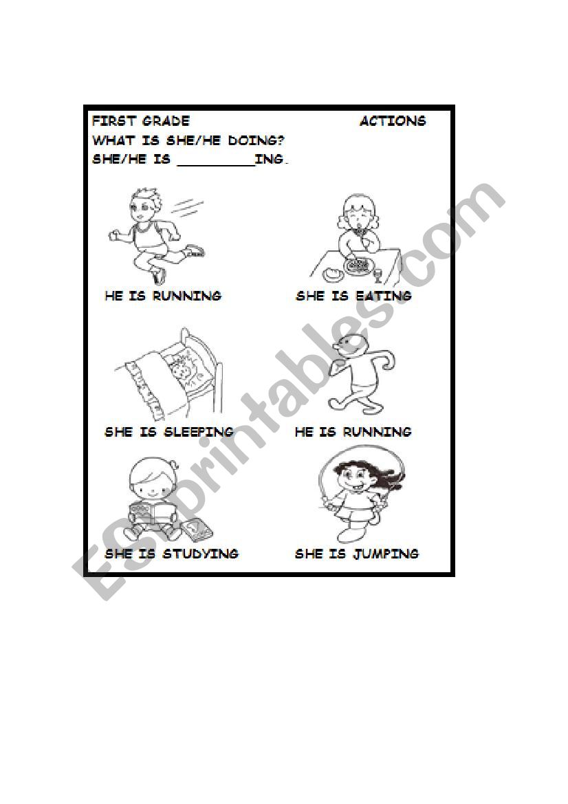 Actions worksheet