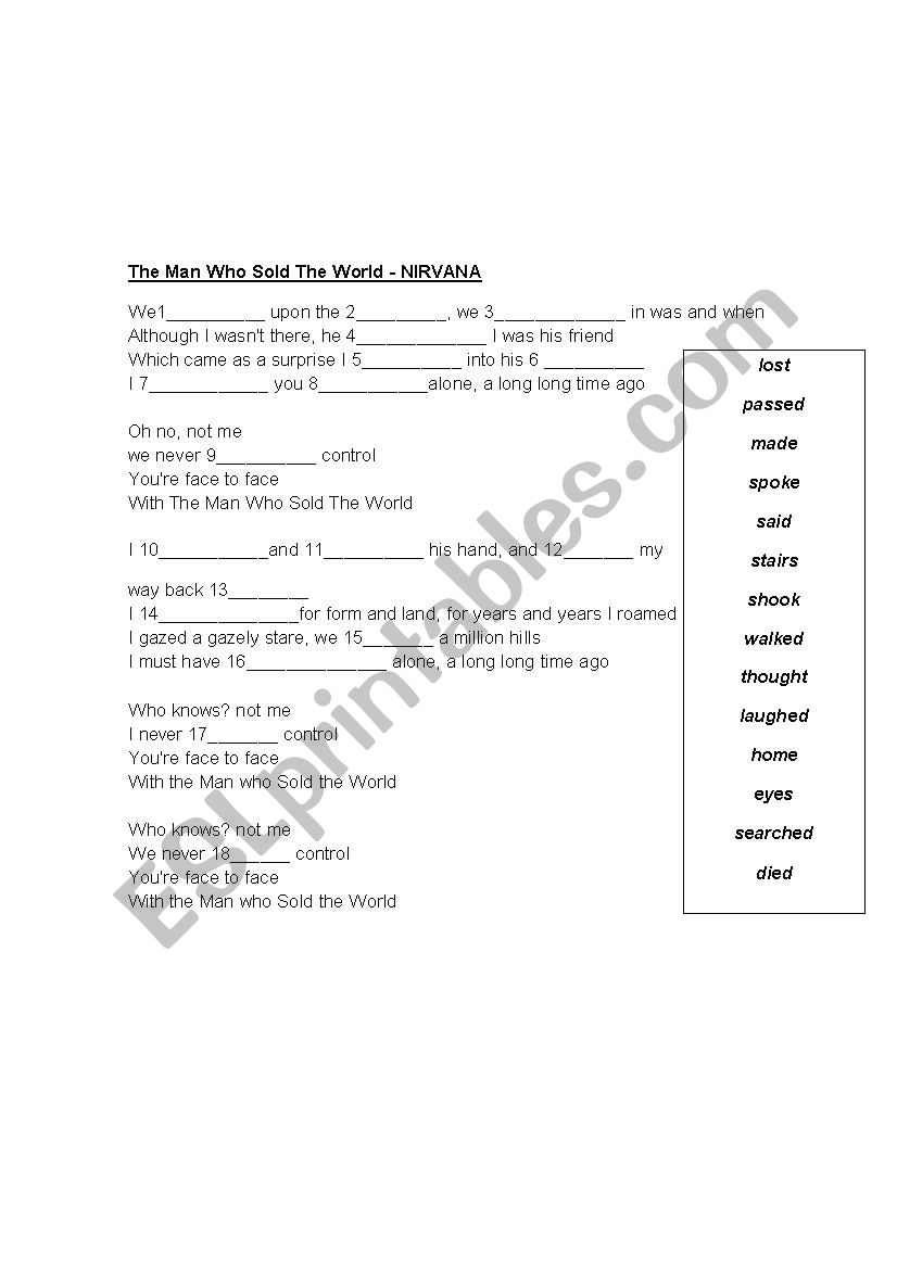 Simple Past worksheet