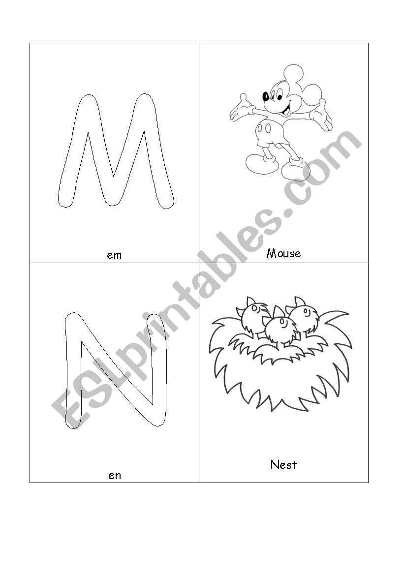 alphabet flash cards worksheet