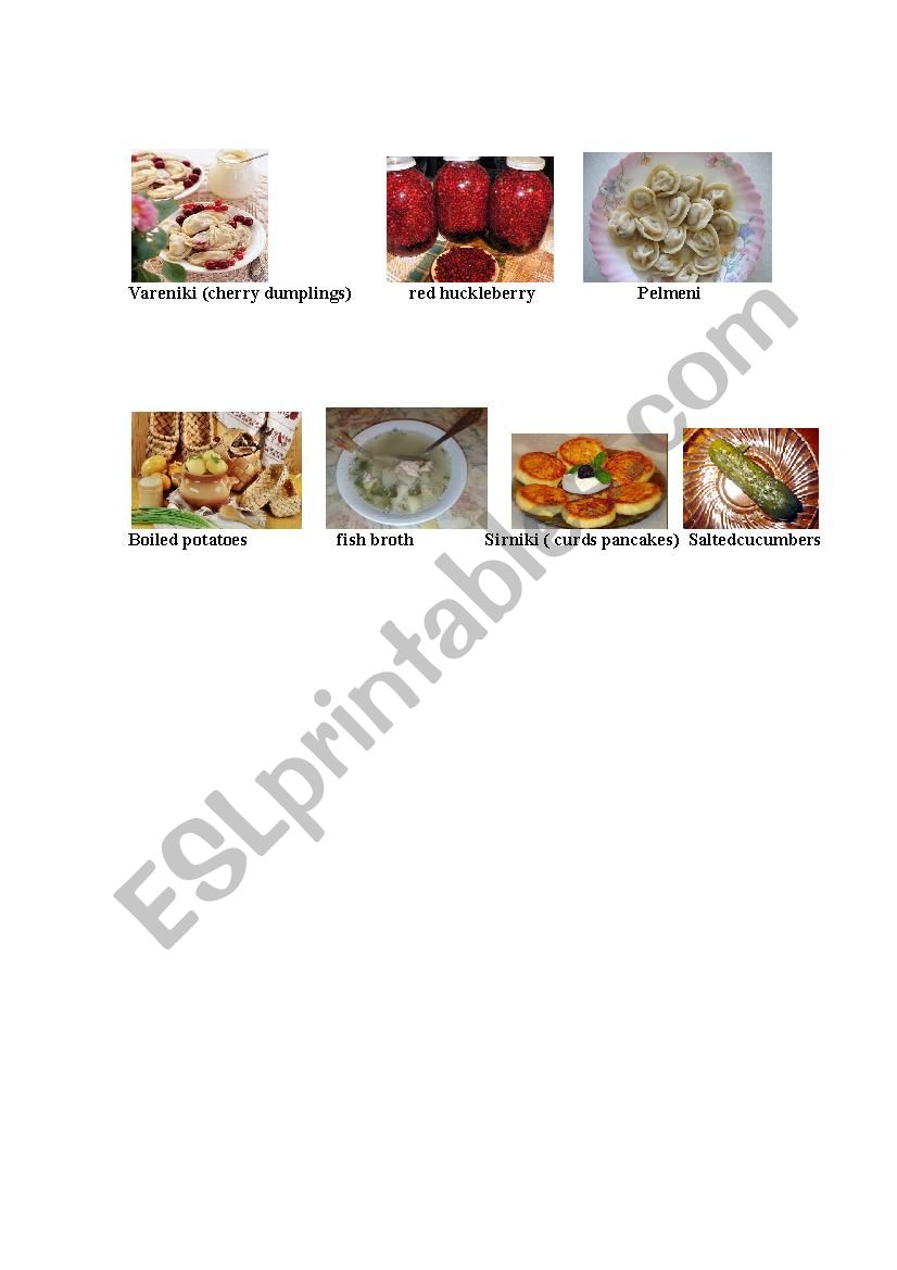 Russian food page  3 worksheet