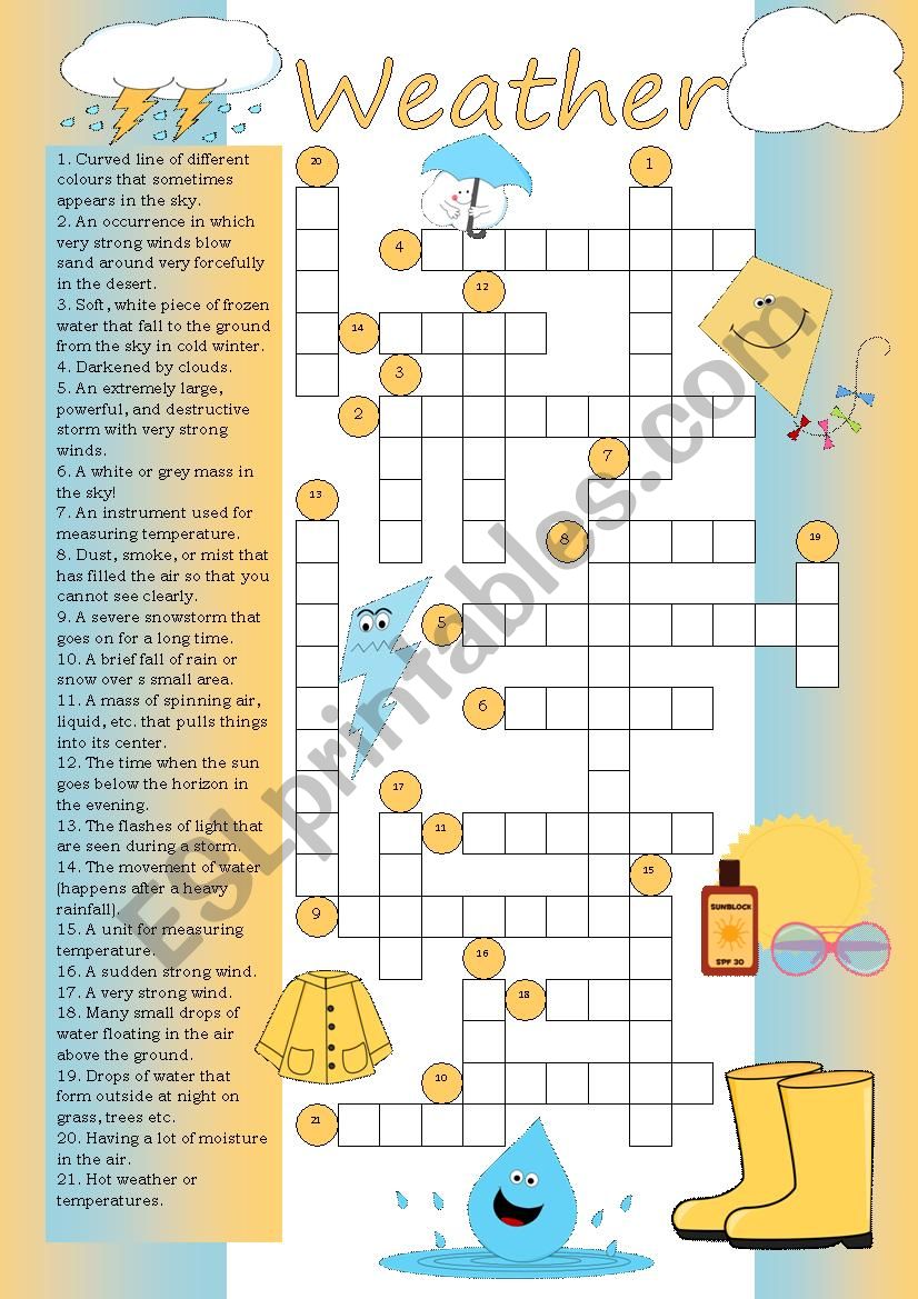 Crossword: Weather worksheet