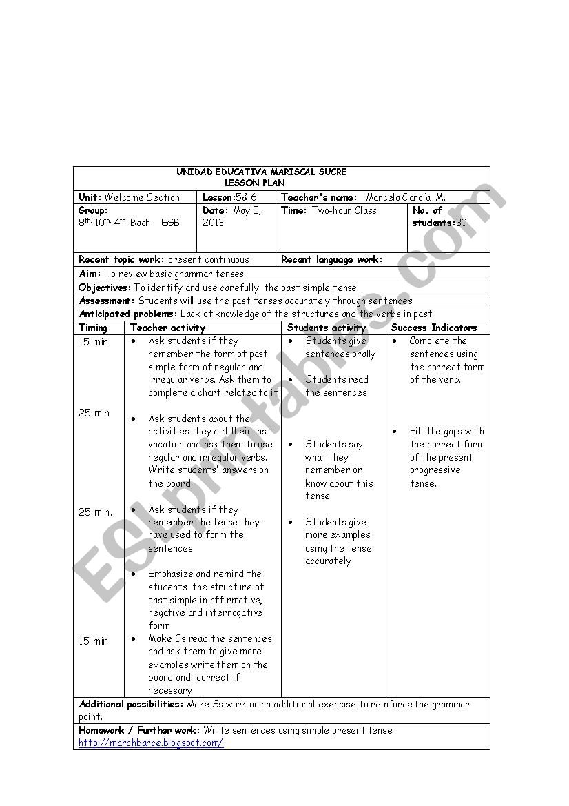 Past Simple Tense worksheet