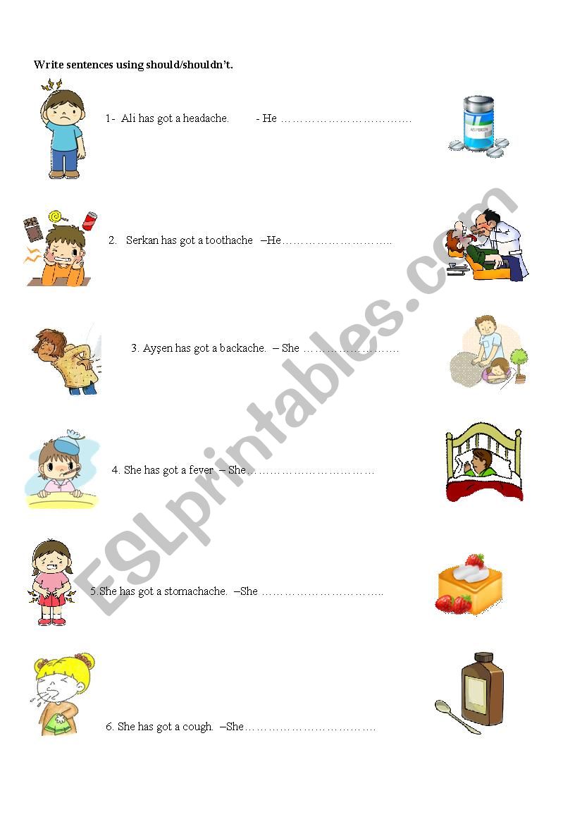 should/ shoulndt activity worksheet