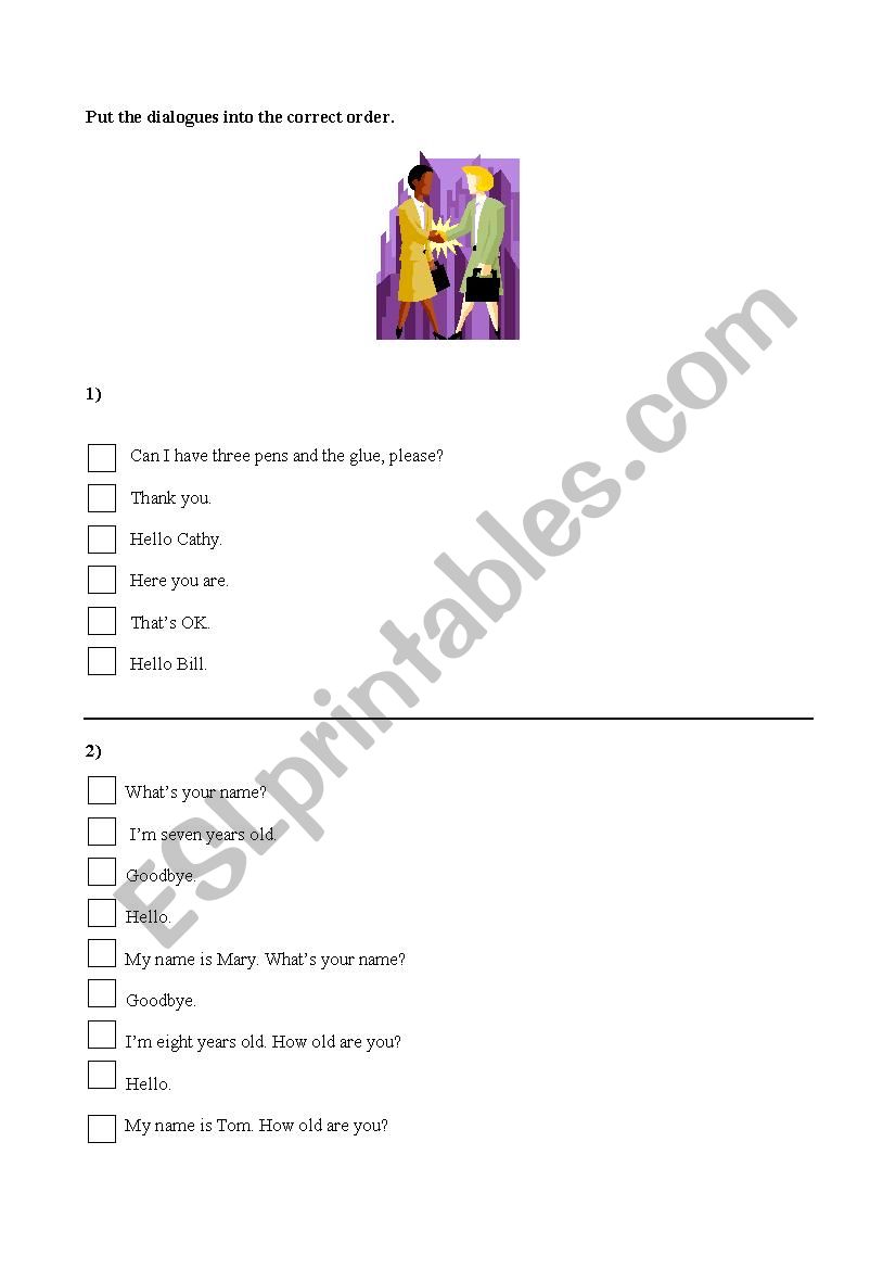 Dialogue worksheet