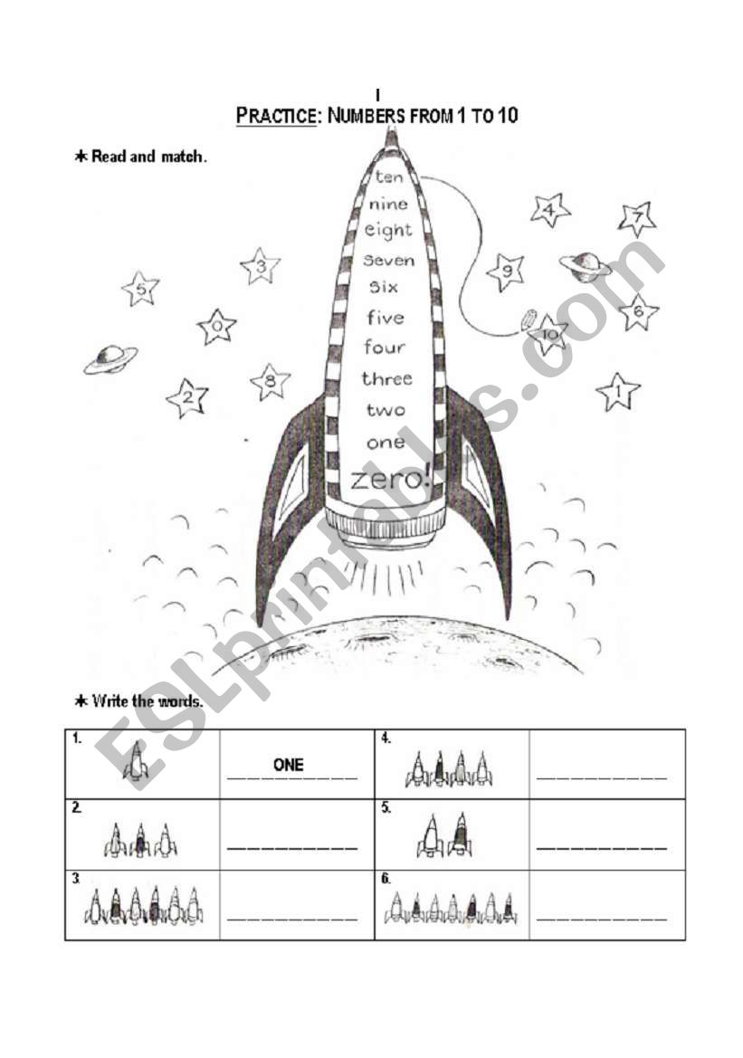 Numbers worksheet