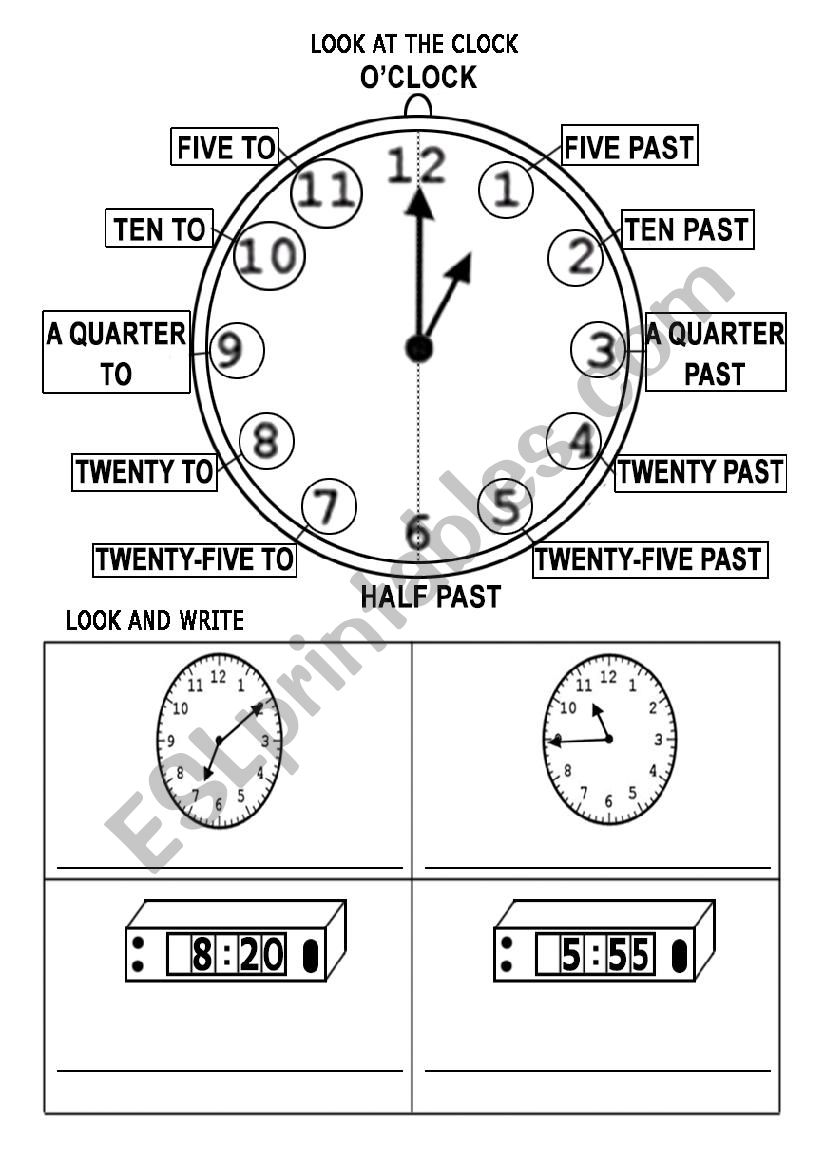clock worksheet pdf
