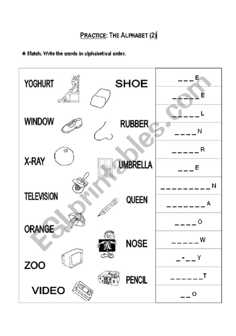 The alphabet (part 2) worksheet