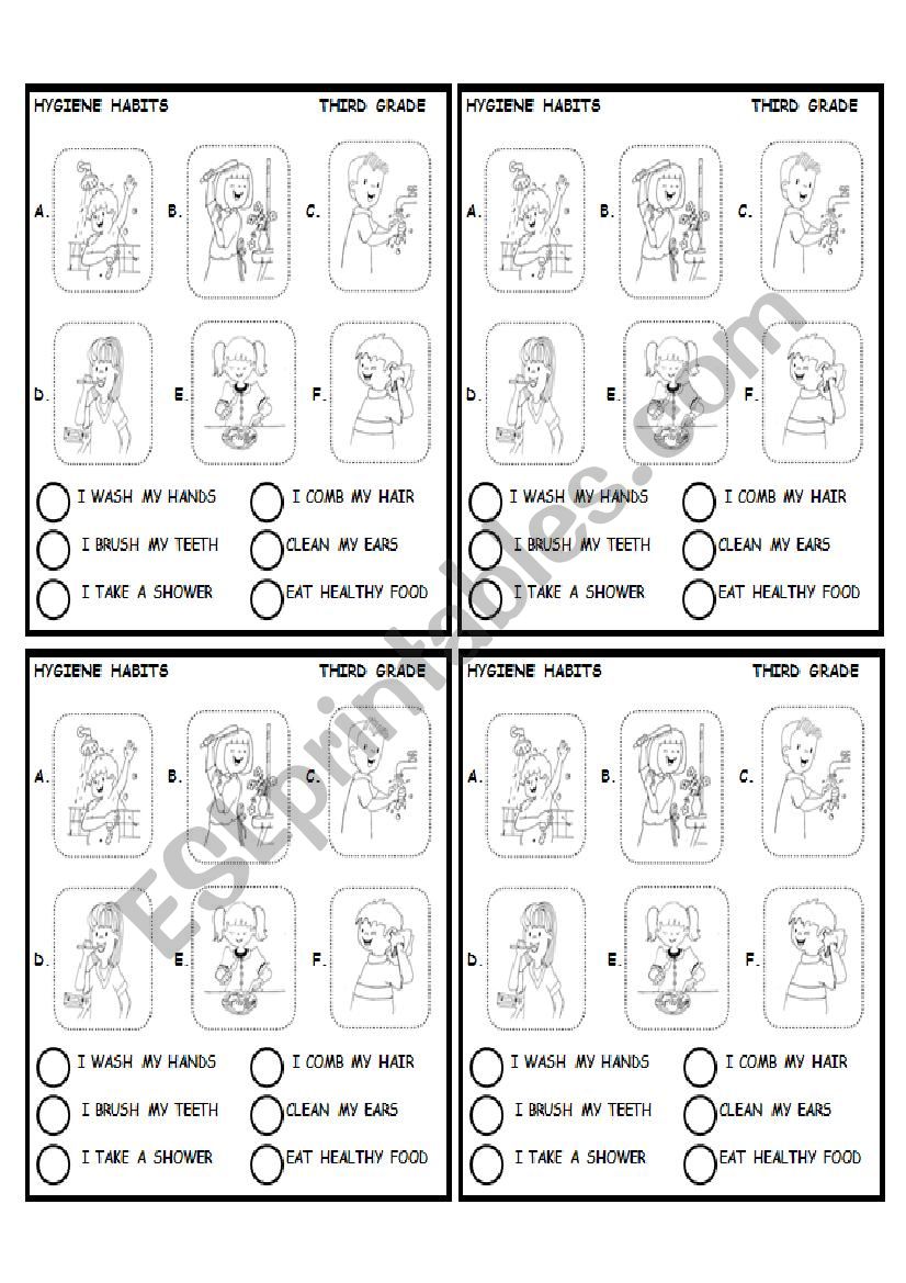 Hygiene habits worksheet