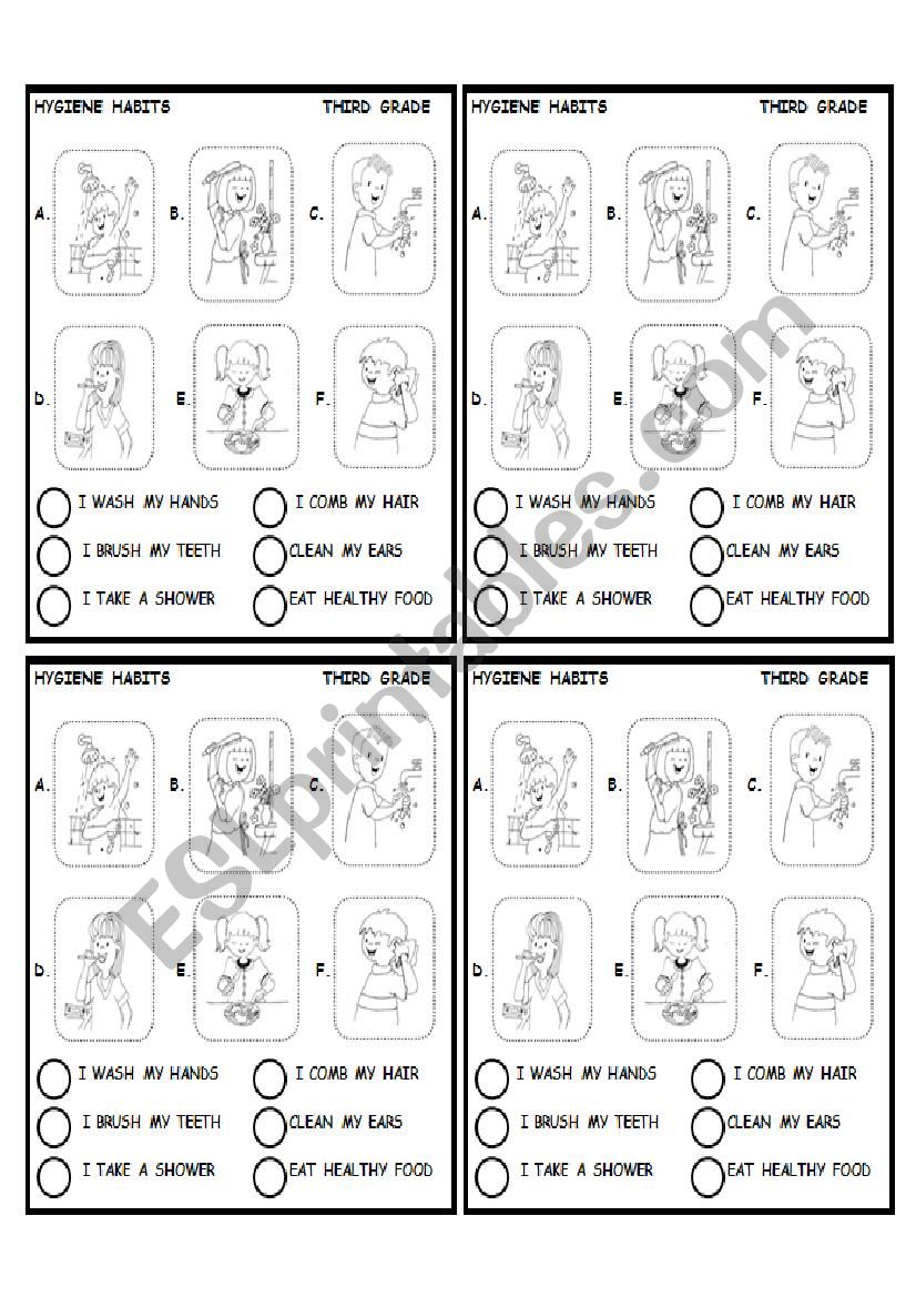 Hygiene habits worksheet