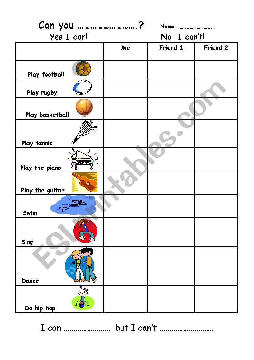 activities  worksheet