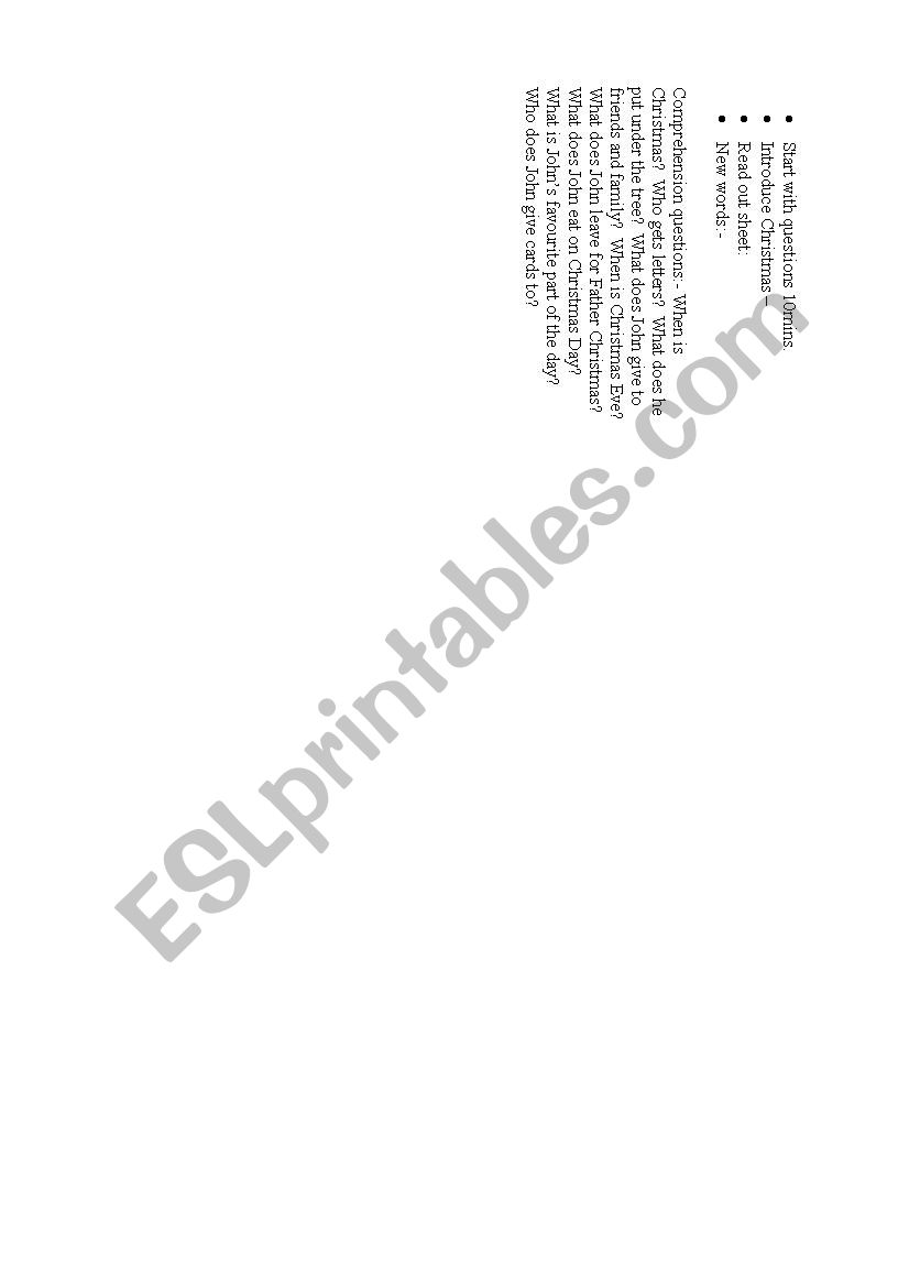christmas worksheet
