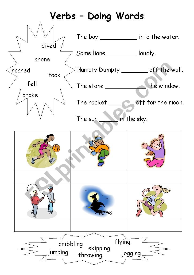 Doing words worksheet