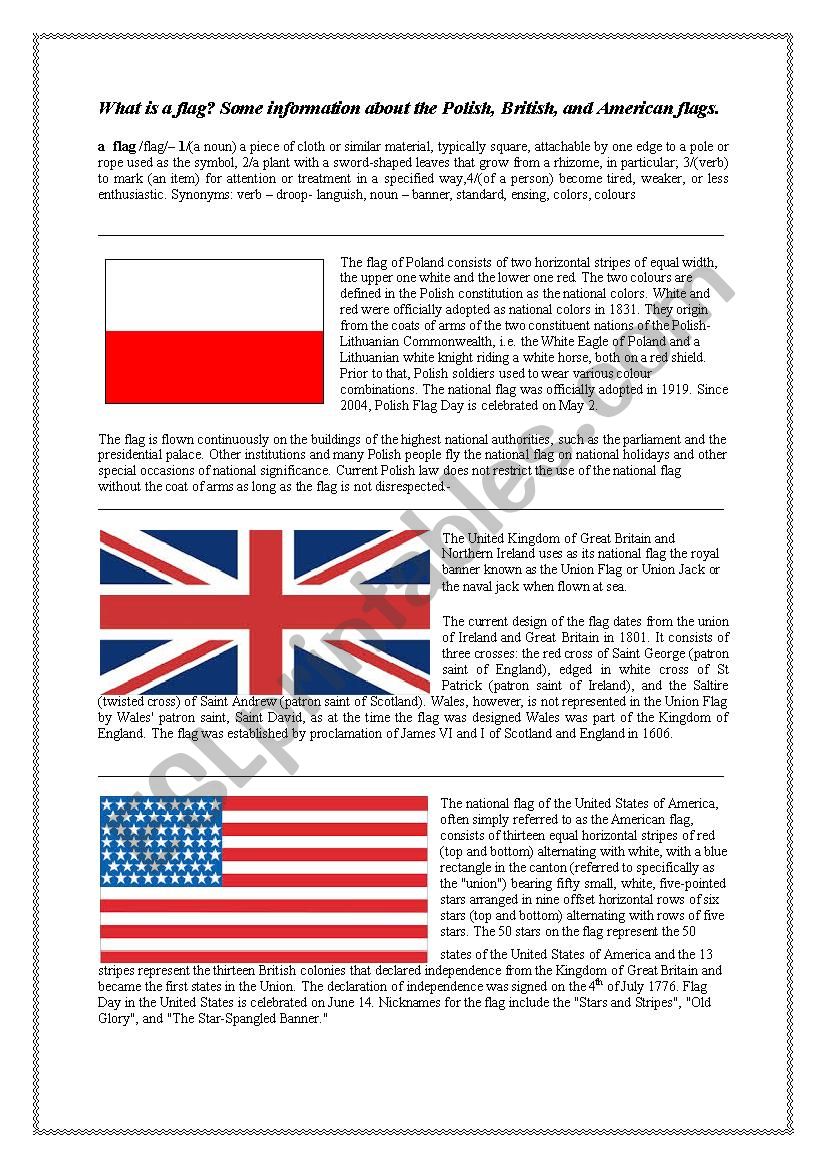 The three flags (Polish, British, American)