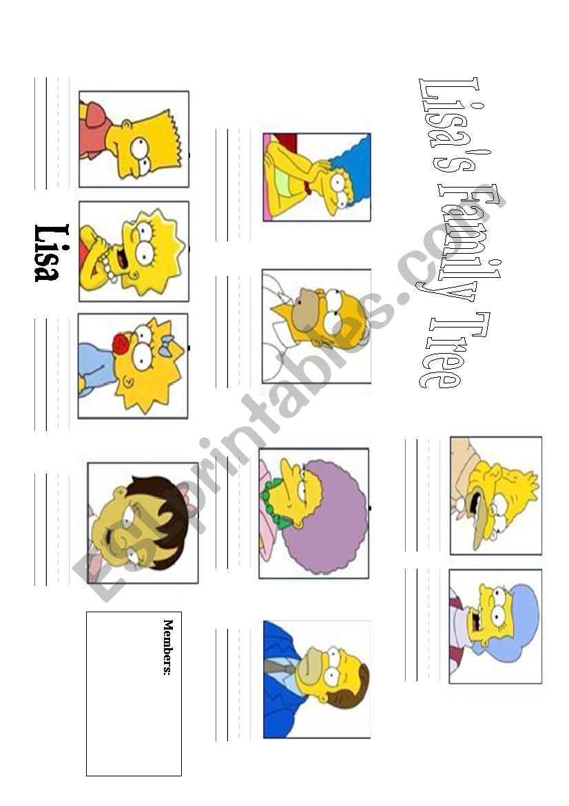 Simpsonts famly tree worksheet