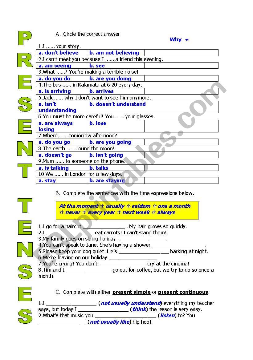 GRAMMAR TEST worksheet