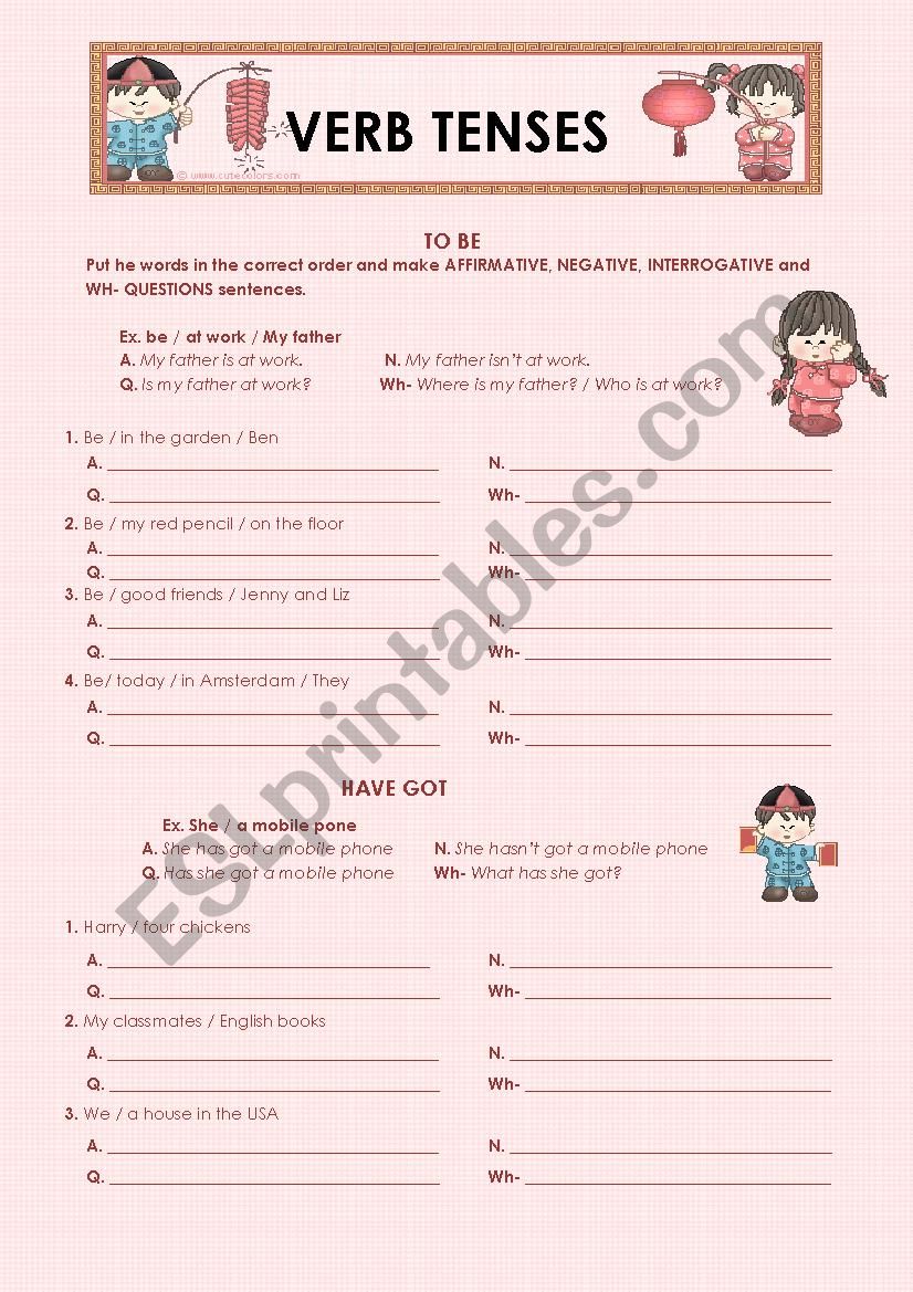 VERB TENSES worksheet