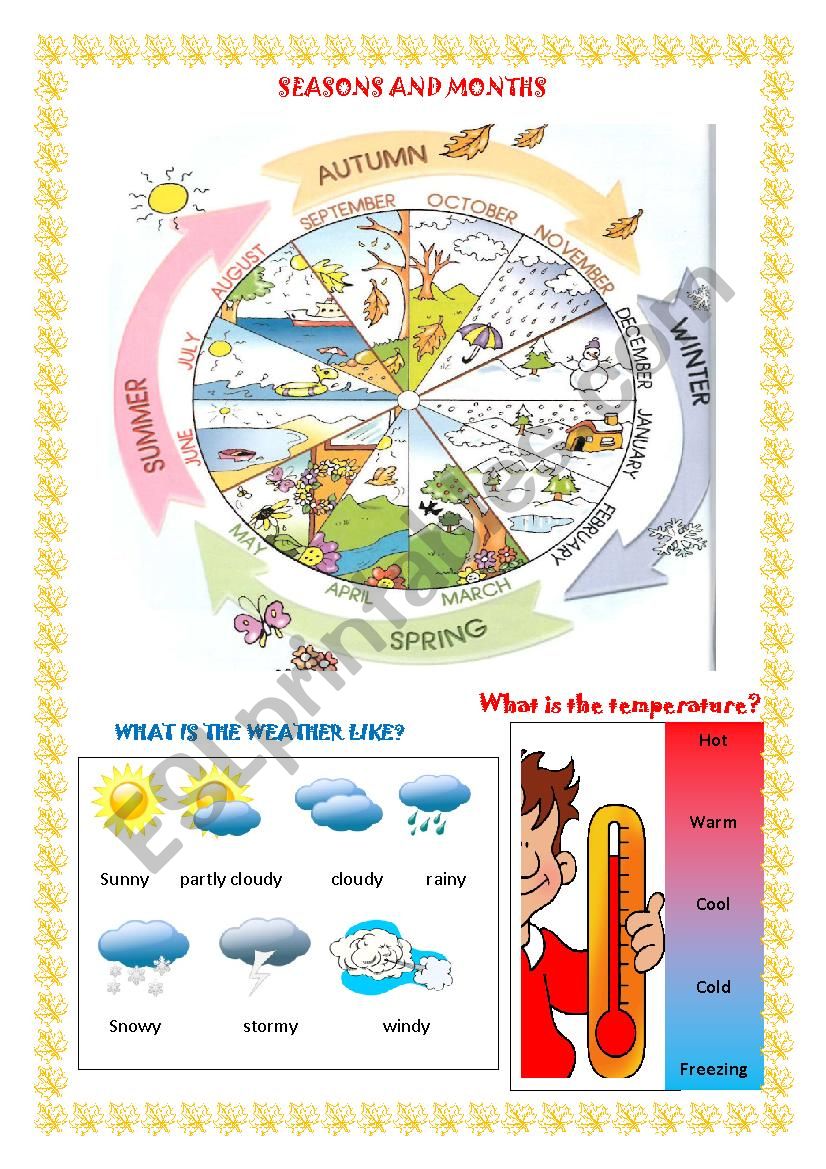 seasons and weather pictionary