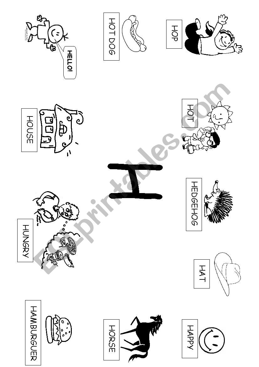 H sound poster worksheet