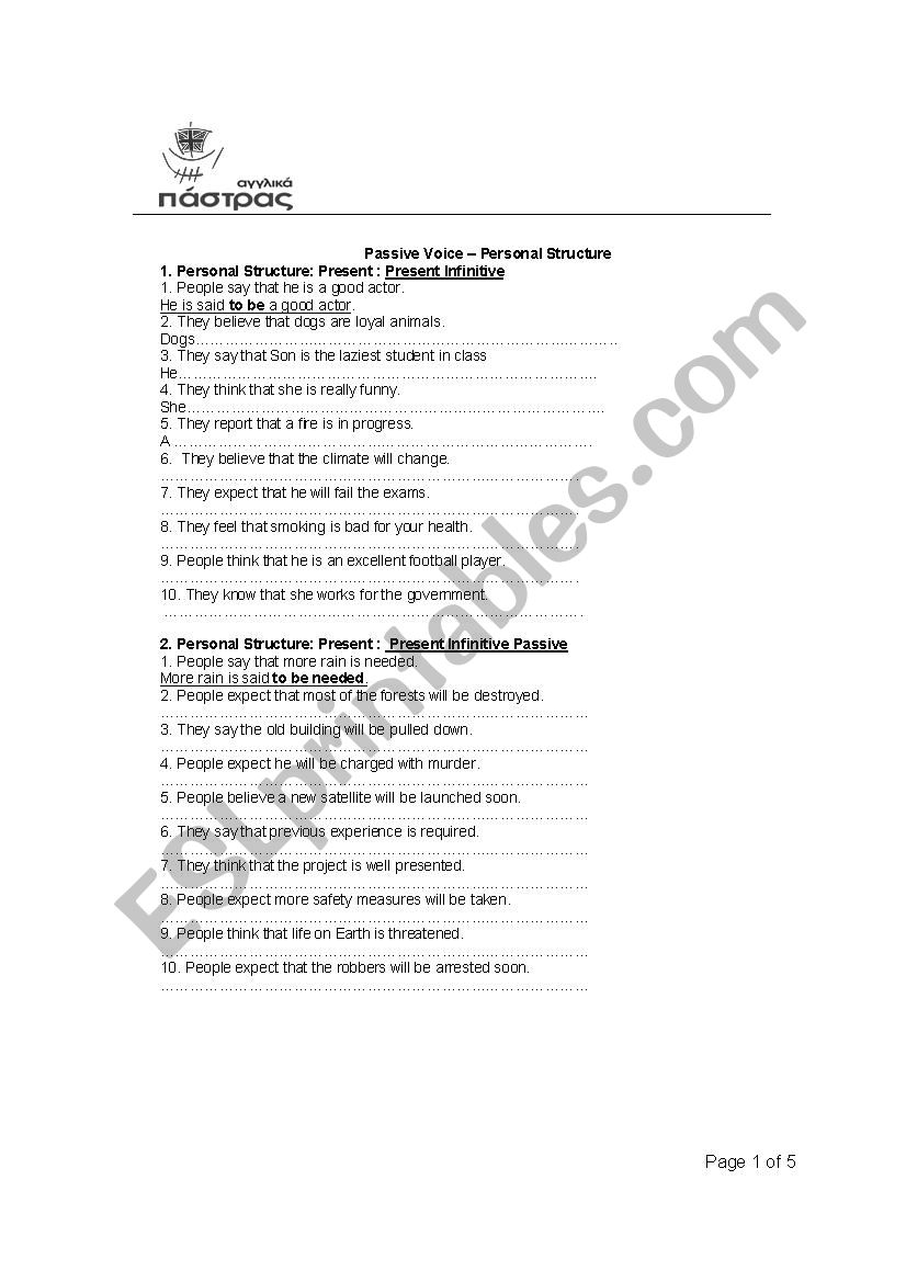 passive voice worksheet